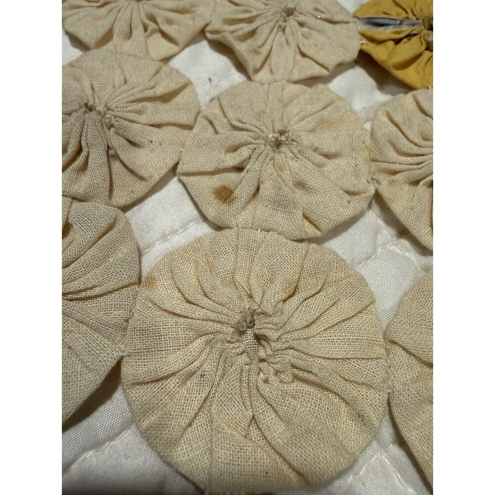 Antique Yo Yo Quilt Diamond Pattern Large Queen/small King 92” X 96” Scalloped - Picture 16 of 16